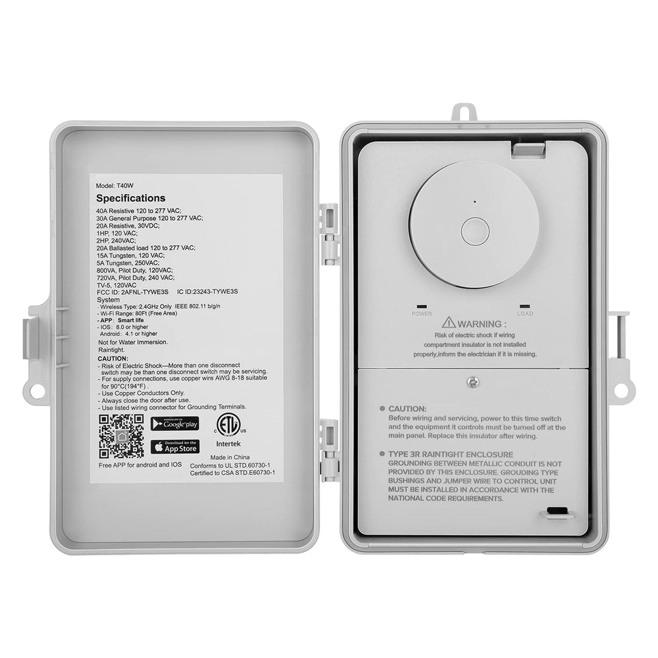 SURAIELEC WiFi pool timer 40A 1HP on 120V pump for reliable control