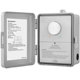 SURAIELEC WiFi Pool Timer front view for easy outdoor control of pumps and lights.