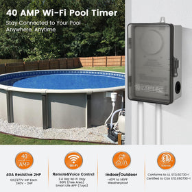 SURAIELEC WiFi pool timer panel display shows settings at a glance for scheduling