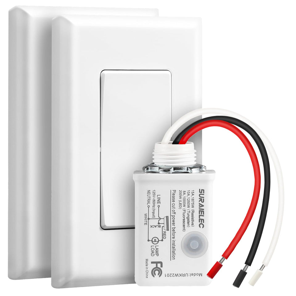 SURAIELEC wireless light switch kit enabling effortless 3-way setup without wiring