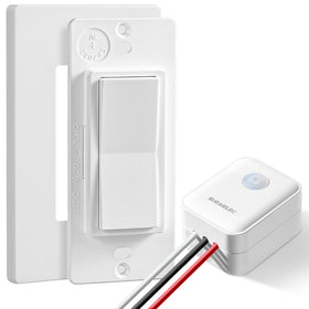 SURAIELEC wireless light switch and receiver kit for flexible lighting control up to 100 ft