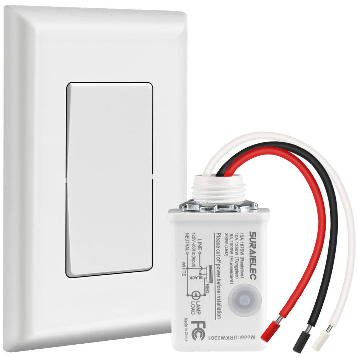SURAIELEC wireless switch kit front view for easy installation.