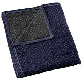 Sure-Max moving pad 80x72 navy blue flat lay showing edge-to-edge protection for furniture.