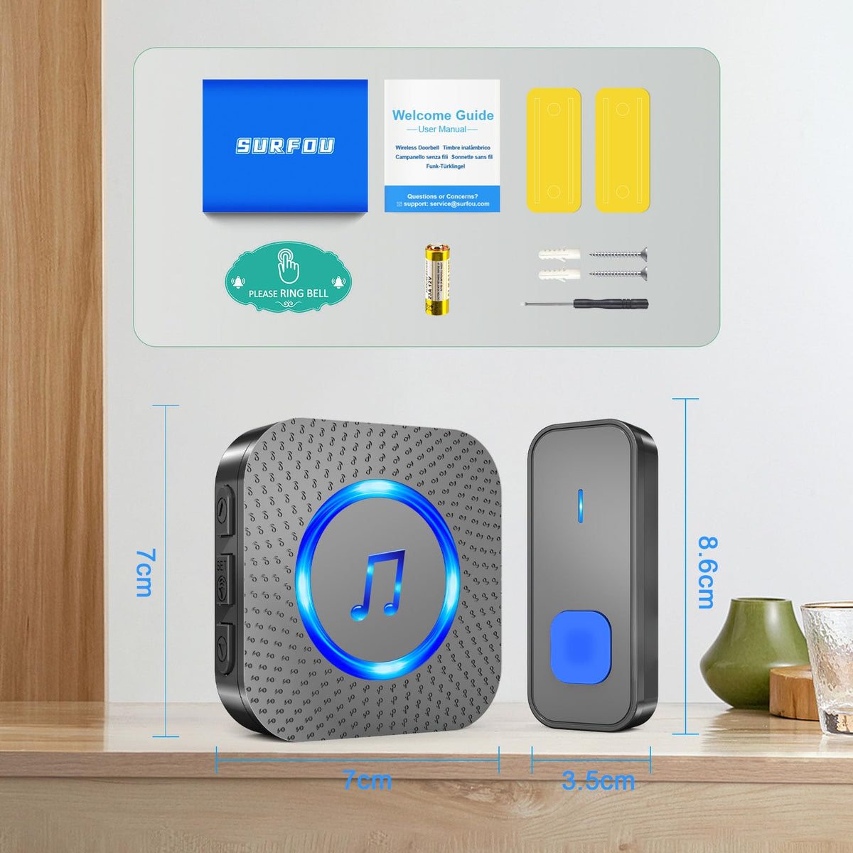 SURFOU outdoor weatherproof button ready to withstand rain and wind.