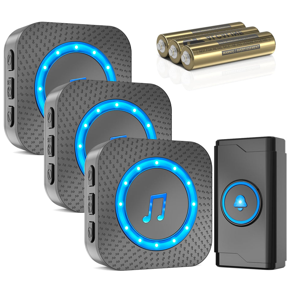 SURFOU doorbell receivers pack enabling multi-door alerts with wide range.