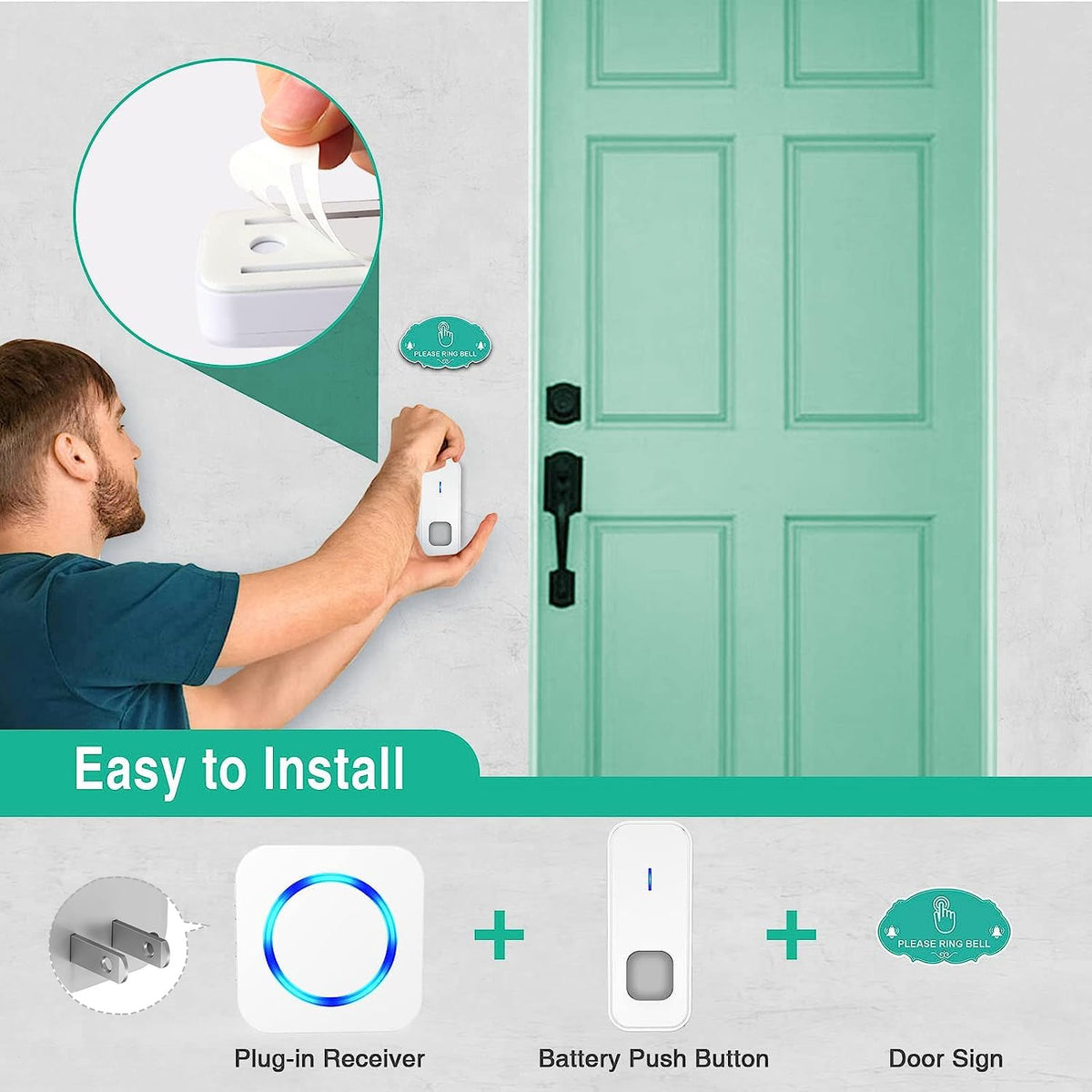 Surfou doorbell receiver plug-in delivers dependable alerts throughout your home.