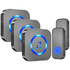 SurfoU wireless doorbell receiver plugged in, ready to cover multiple doors.