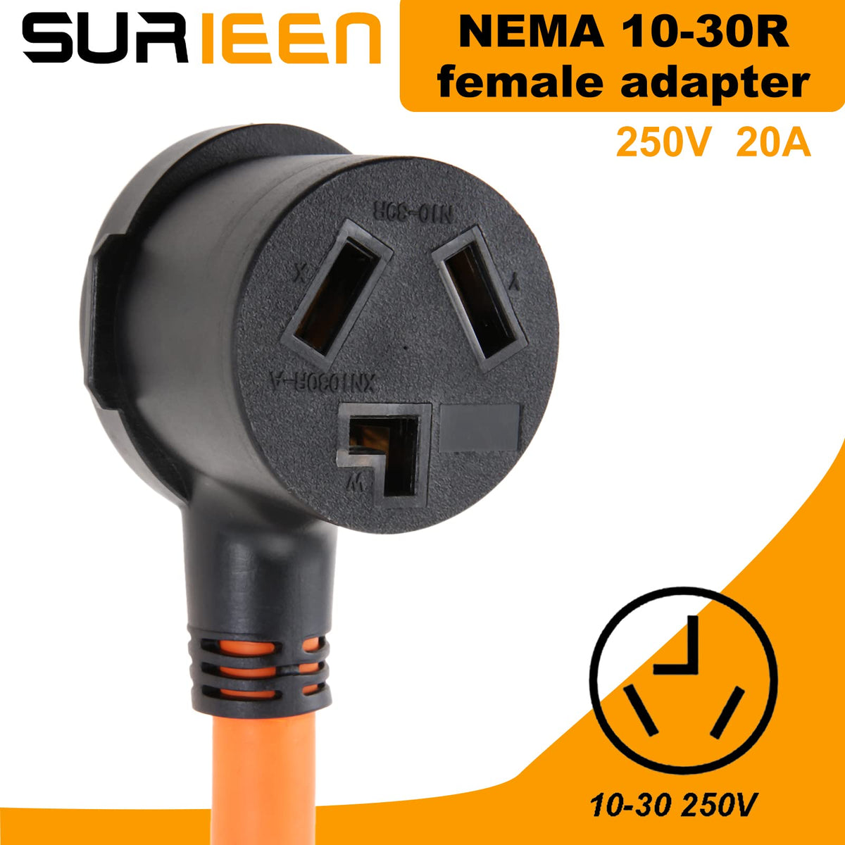 SURIEEN 30A female end view showing secure receptacle connection