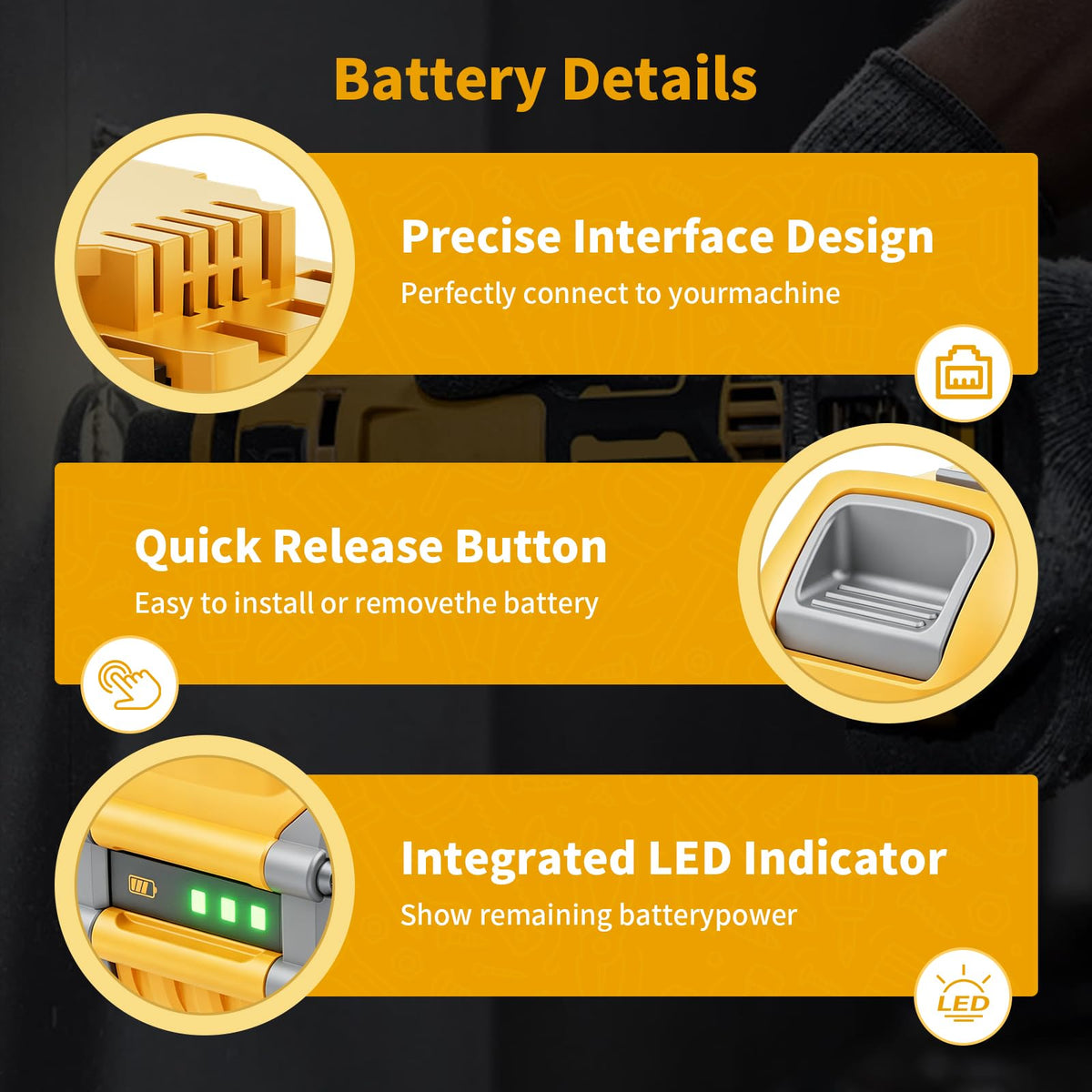 Surkibat 2-pack 9000mAh battery installed in a drill.