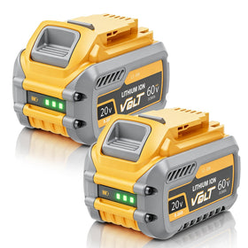 Surkibat 2-pack 9000mAh battery top view showing fit for Dewalt tools.