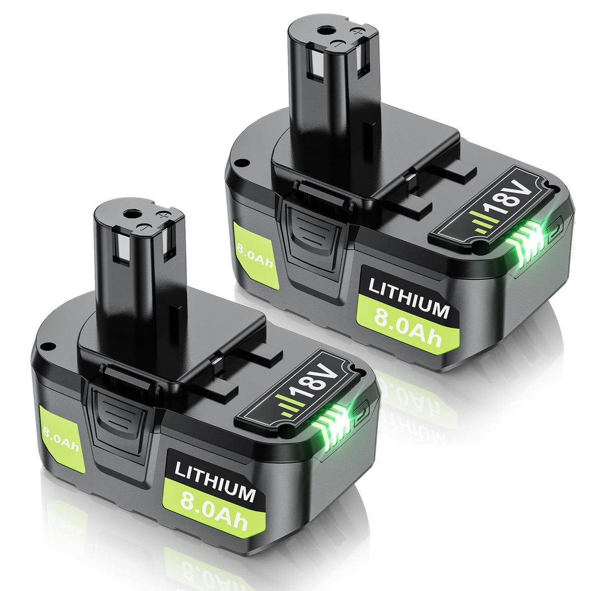 Surkibat 8000mAh Ryobi 18V battery pack for extended runtime and reliability.