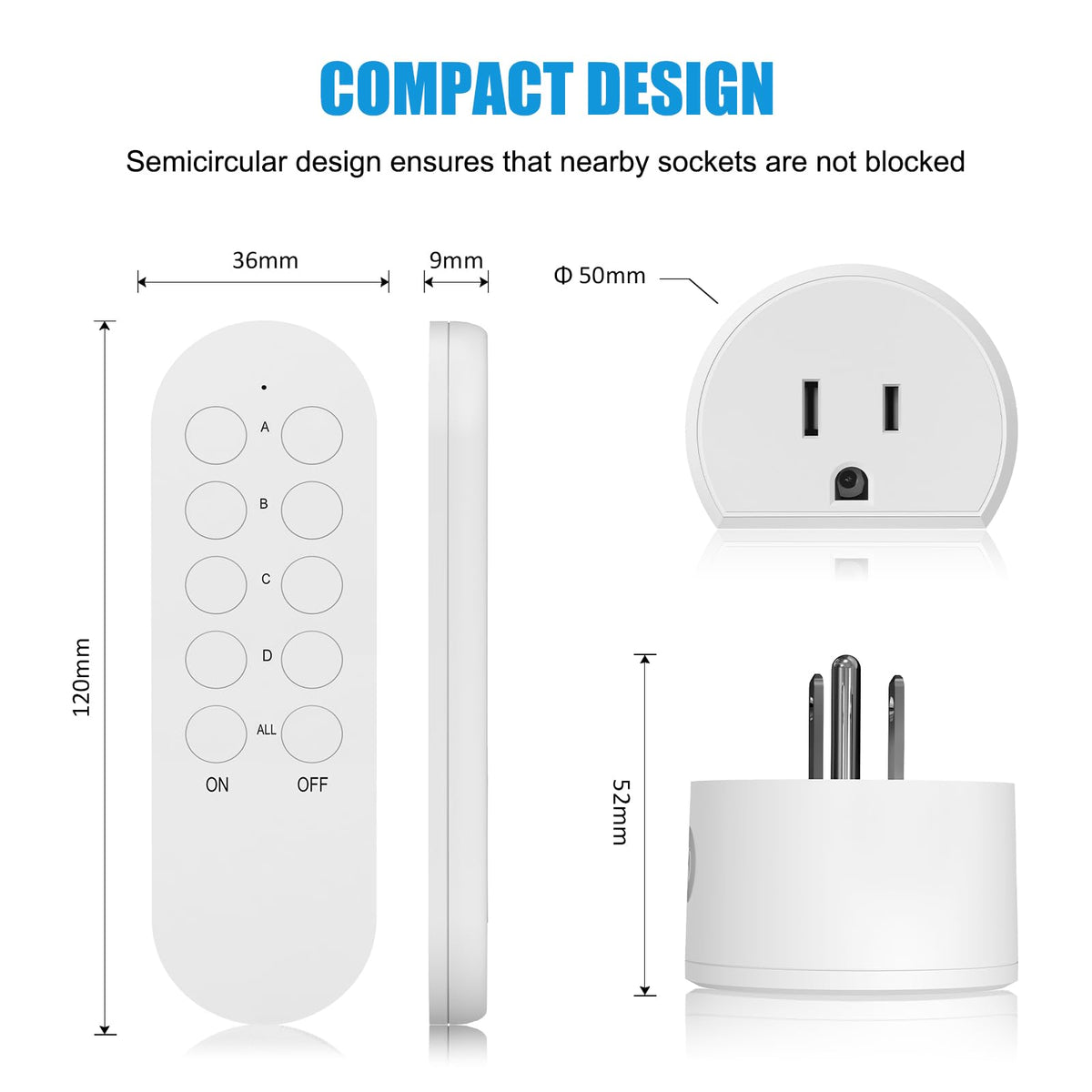 SURNICE remote outlet in use with a lamp in a living space
