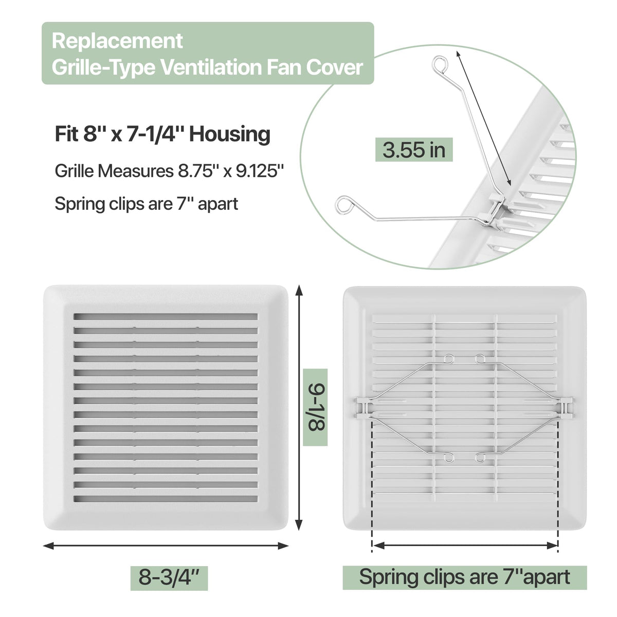 SurpLee grille with spring clips demonstrating easy, tool-free installation.