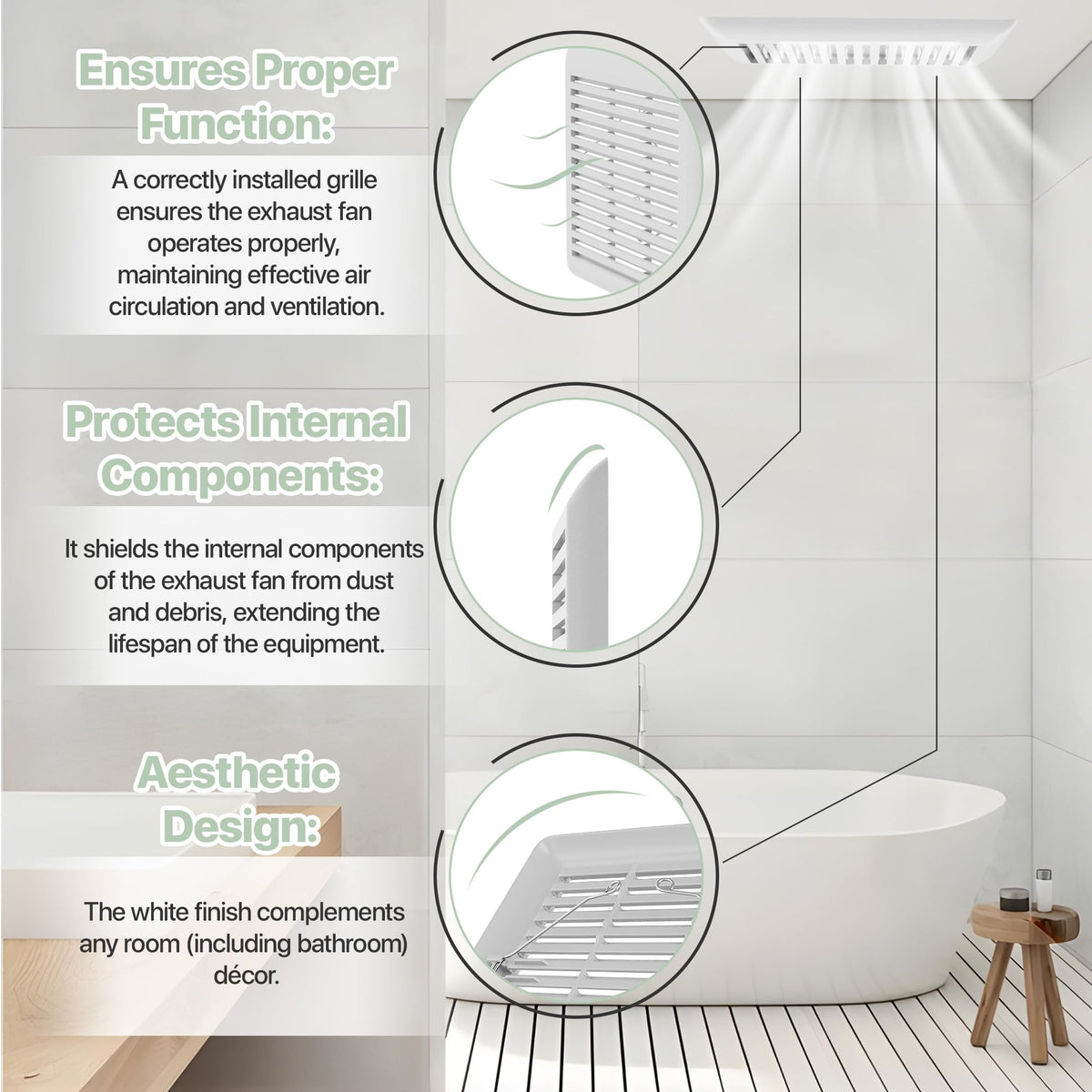 Durable, humidity-resistant design for bathroom use.