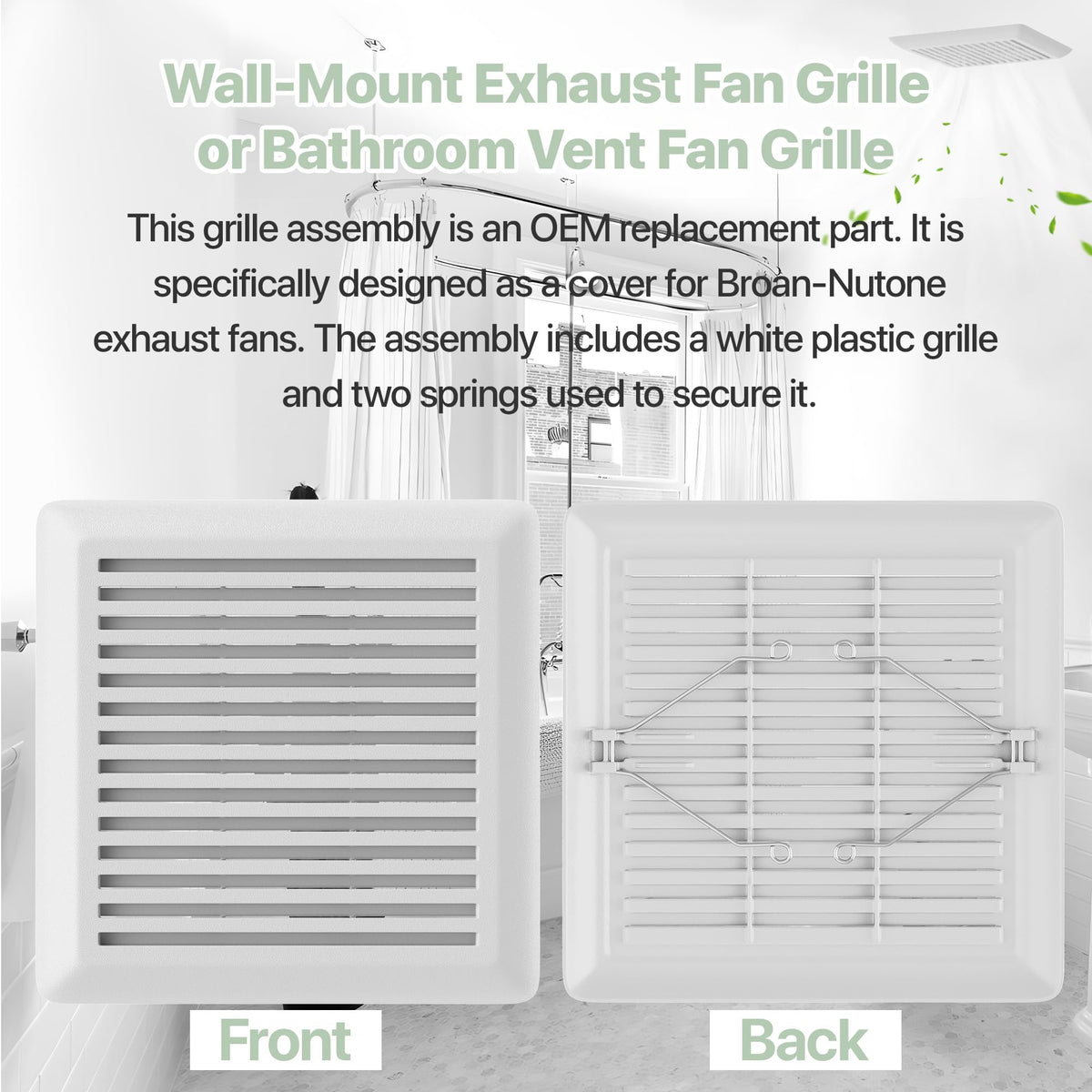 Simple replacement for tired bathroom exhaust grilles.