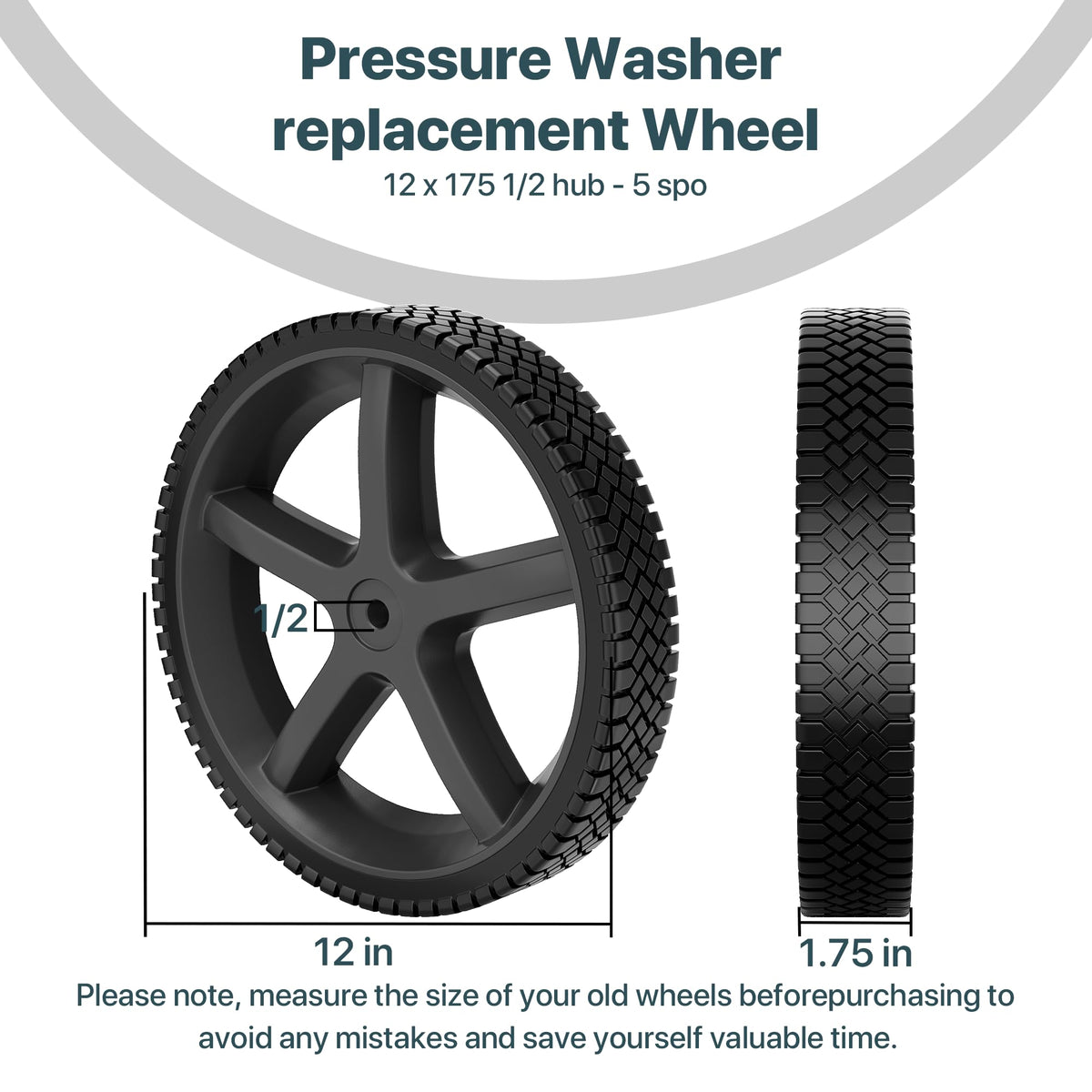 Surplee wheel close-up showing anti-slip, wear-resistant surface for durability.