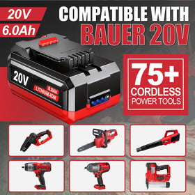 Durable Surpowtec Bauer 20V battery with smart regulation and heat protection.