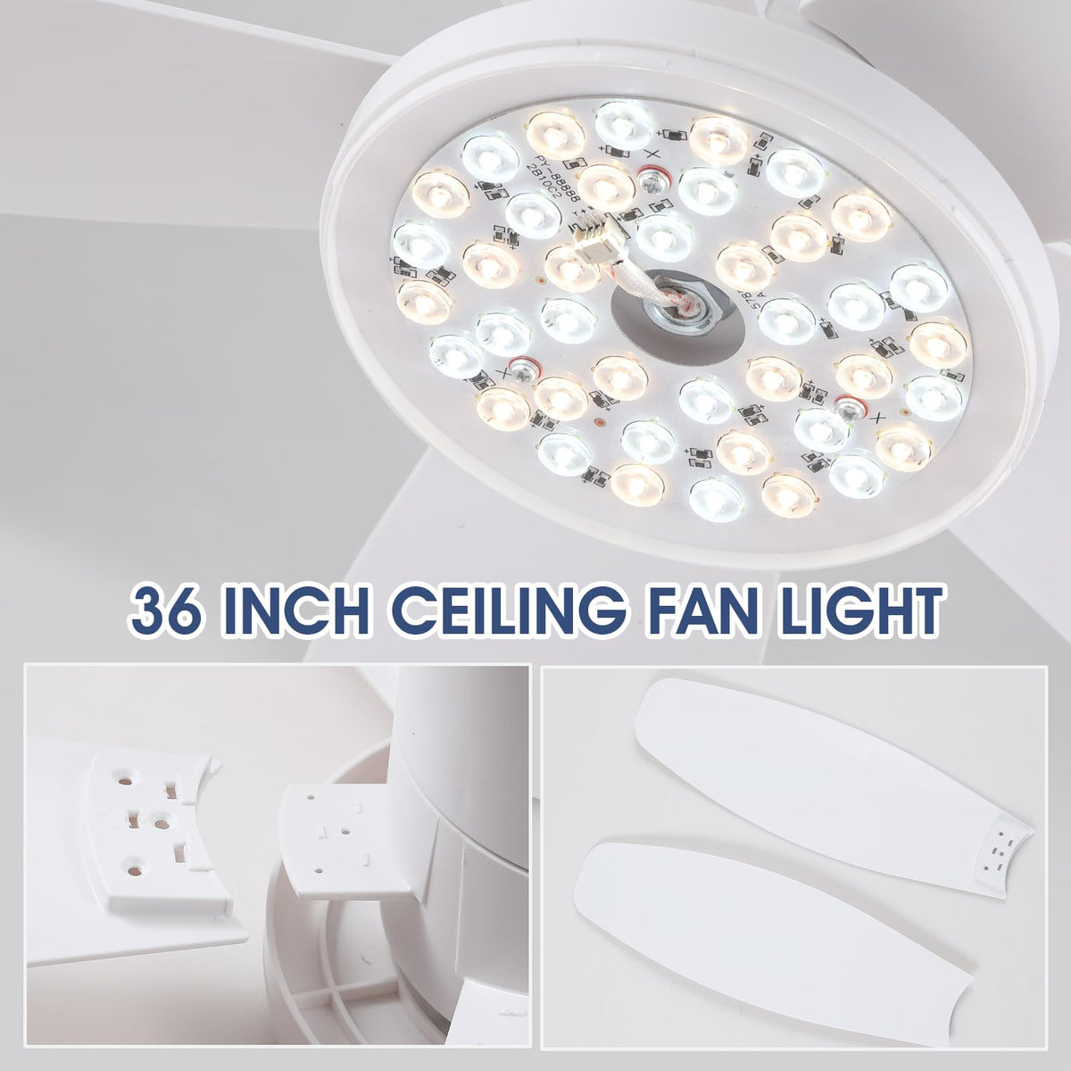 Surtime ceiling fan suitable for indoor spaces and covered patios.