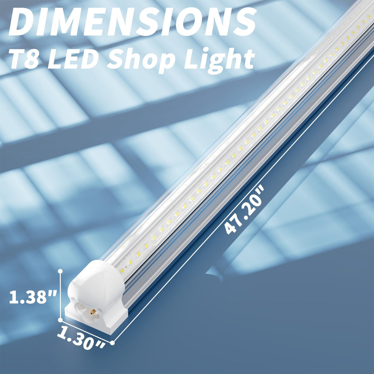 SUSLUM 270-degree beam-angle delivers wide coverage in a workshop.