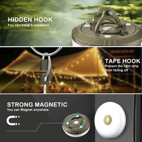 Sutaig 32.8ft string length wraps tents and yards with ambient glow.