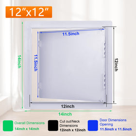 Suteck access panel with hinged door open showing easy maintenance access.