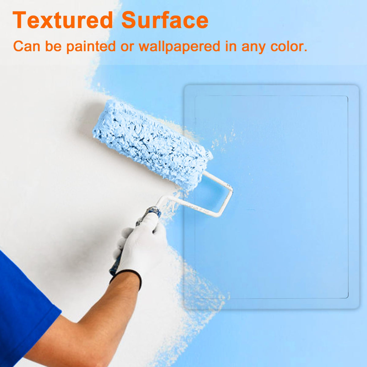 Suteck flush or surface-mounted access panel blending with wall