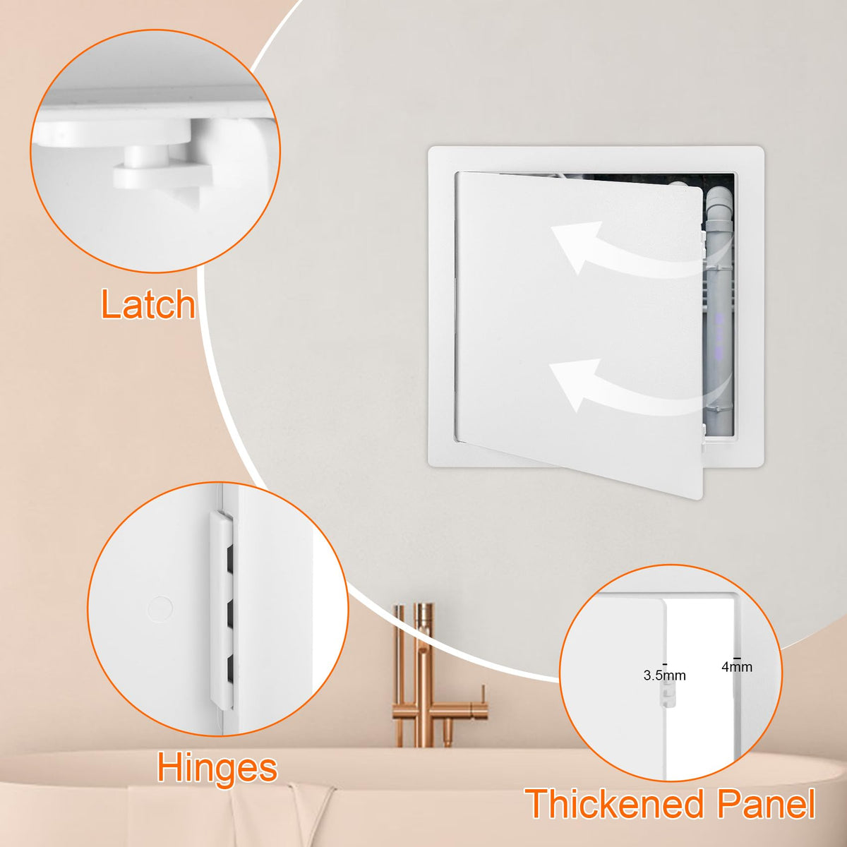 Suteck outside-flange access door enabling simple DIY installation