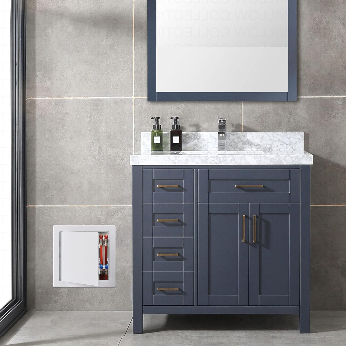 Suteck paintable surface allows color to match existing décor.