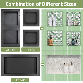 Suteck Shower Niche vertical or horizontal installation fits any layout
