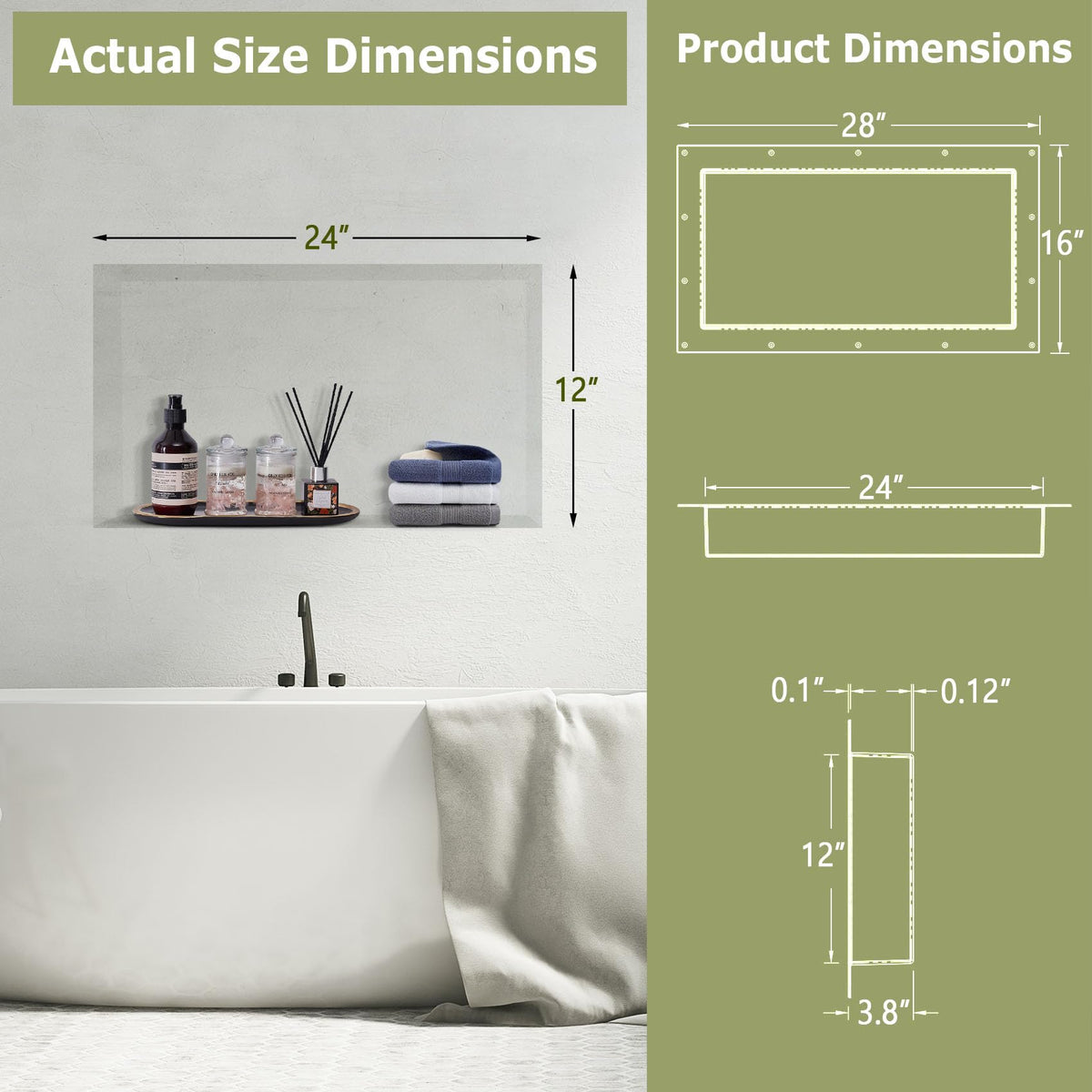 Suteck Shower Niche waterproof ABS construction ensures long-lasting use