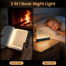 Suteng Flat Book Light with three color modes for different reading moods.