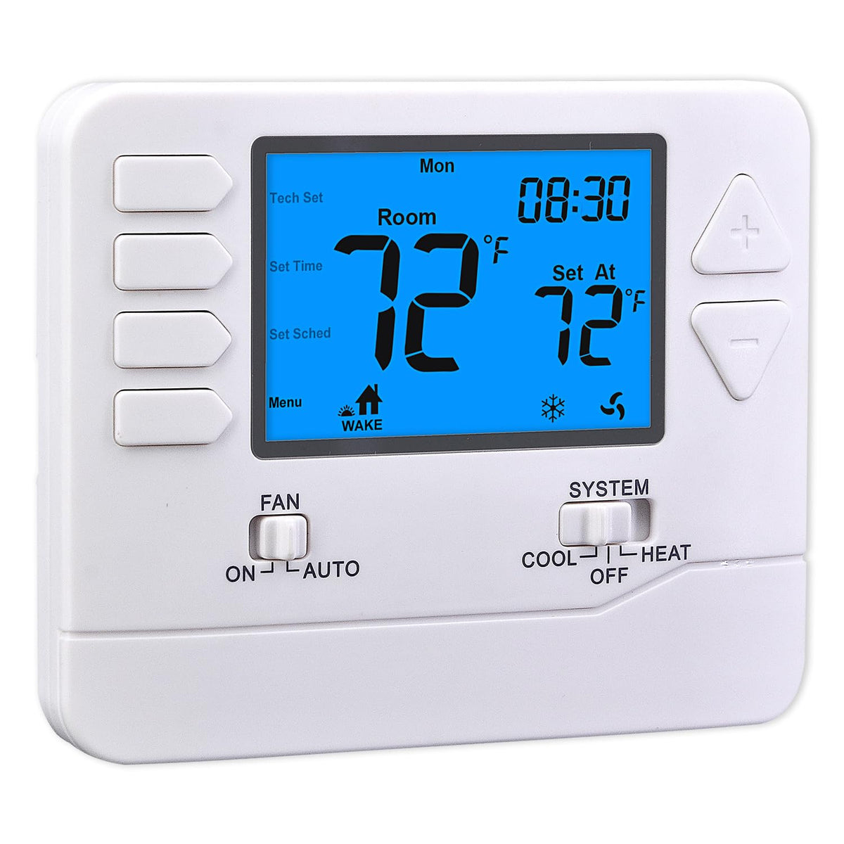Suuwer 5-1-1 programmable thermostat display shows clear temperature and settings