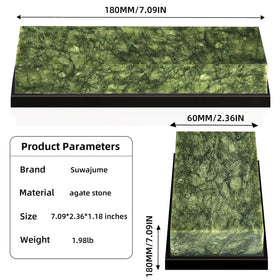 Suwajume natural green whetstone showing ultra-fine texture for delicate polishing.