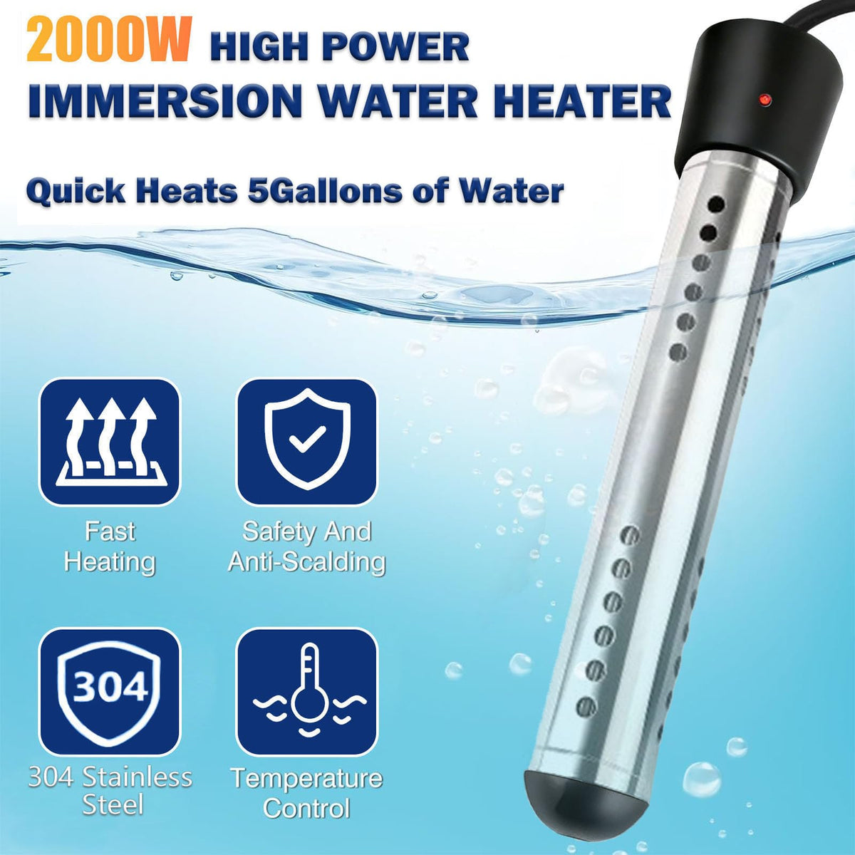 Suwdjpwo heater used for inflatable pool or bucket tasks