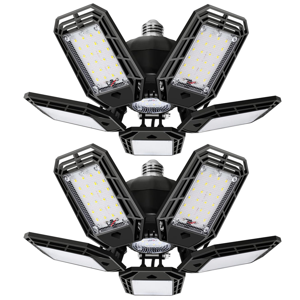 suyncyi garage lights with five-panel deformable design for customizable coverage.
