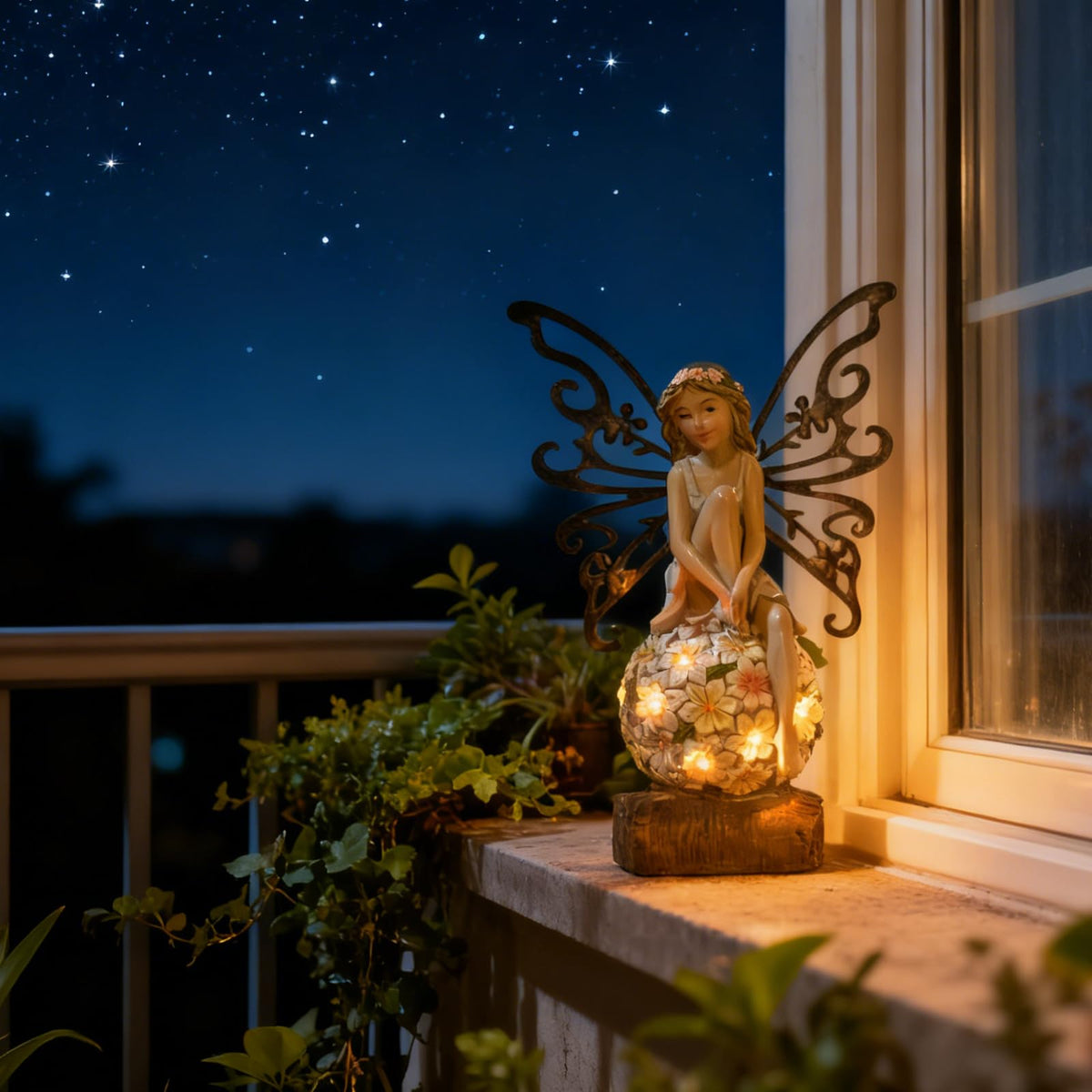 Suyorpe weatherproof resin fairy figurine withstands sun and rain