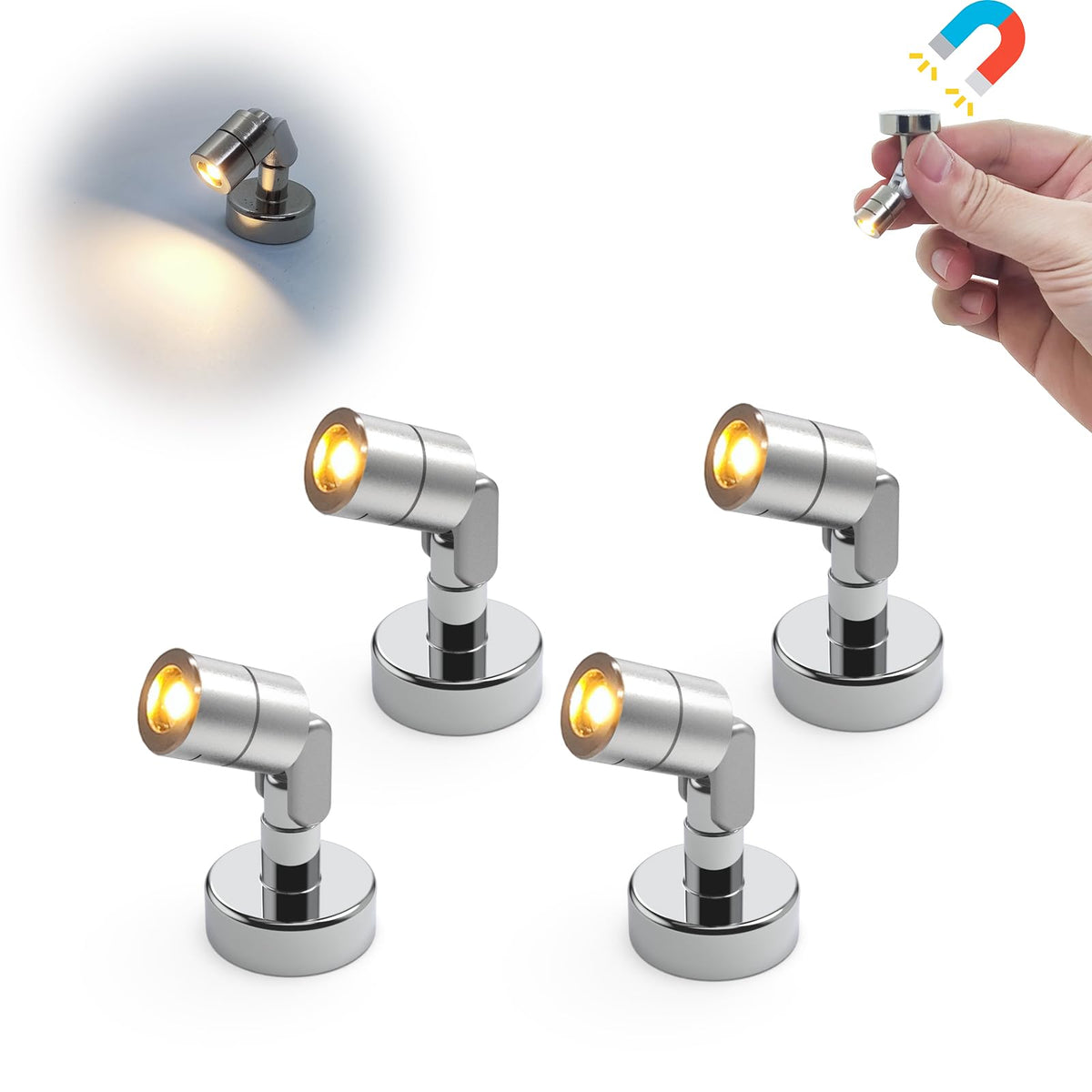 Suzeyar metal miniature LED light highlighting artwork with a magnetic base