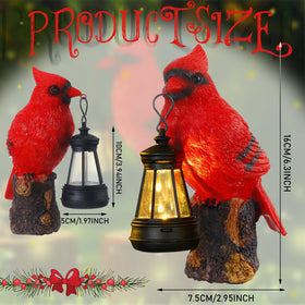 Suzile Cardinal Garden Lantern resin construction keeps the statue sturdy in weather