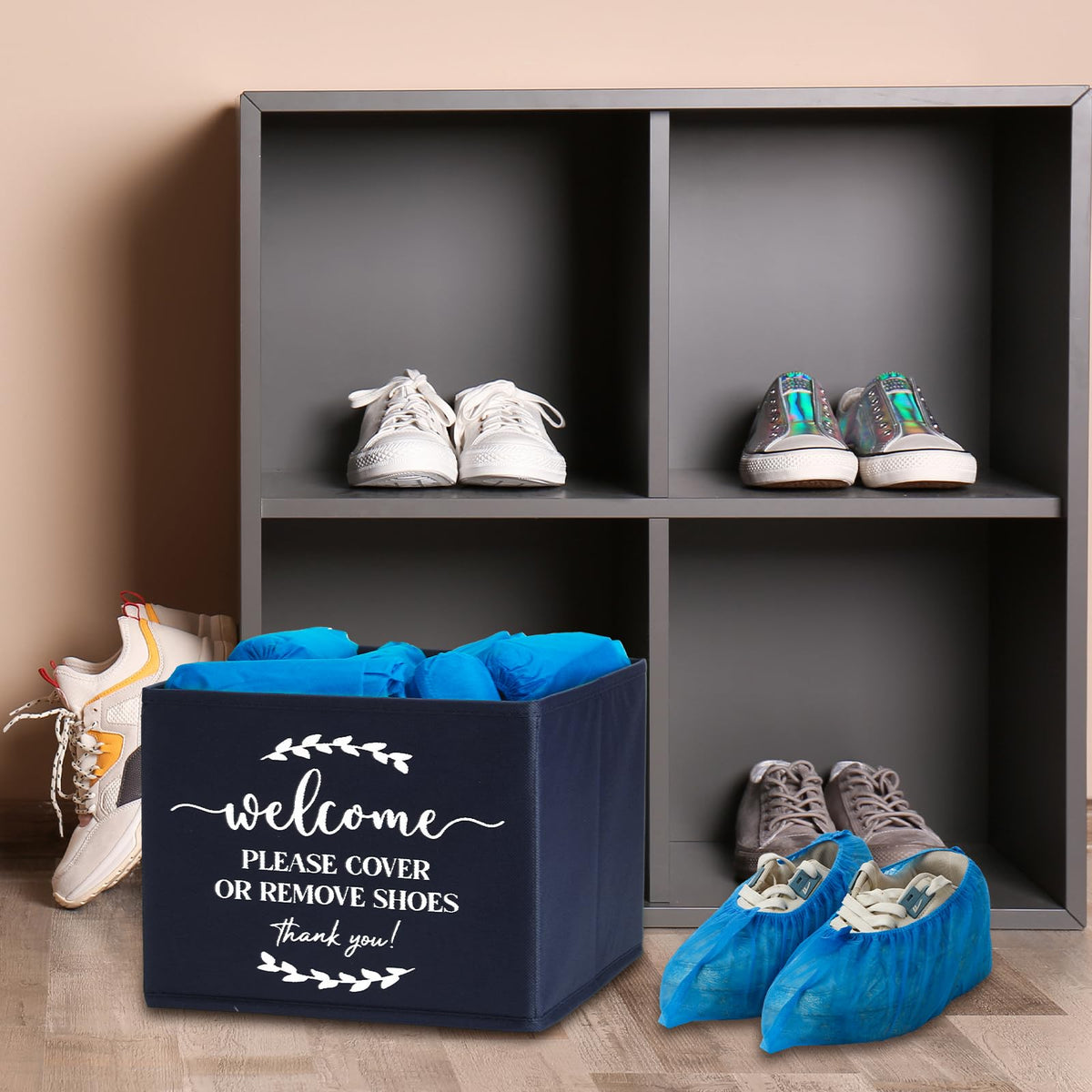 Suzile dark blue shoe covers ideal for guest visits