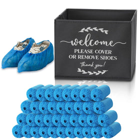 Suzile disposable shoe covers with dispenser box for easy entryway use.