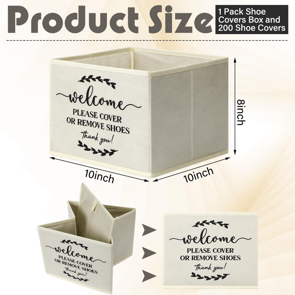 Suzile foldable storage box open, ready to organize disposable covers.