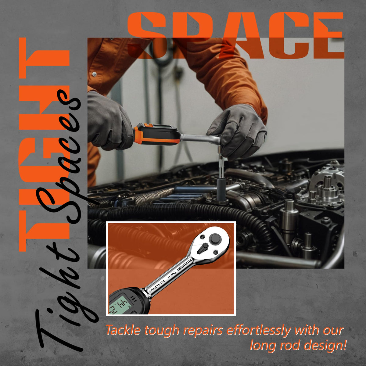 SUZUME torque wrench data storage saves up to 1,000 torque records.