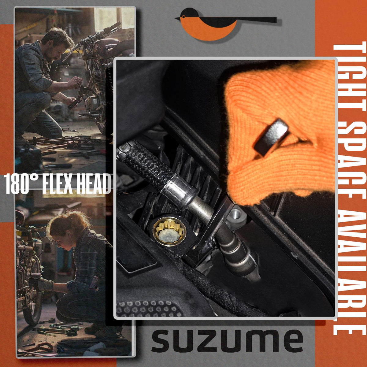 SUZUME bracket keeps the 12-piece set organized and portable