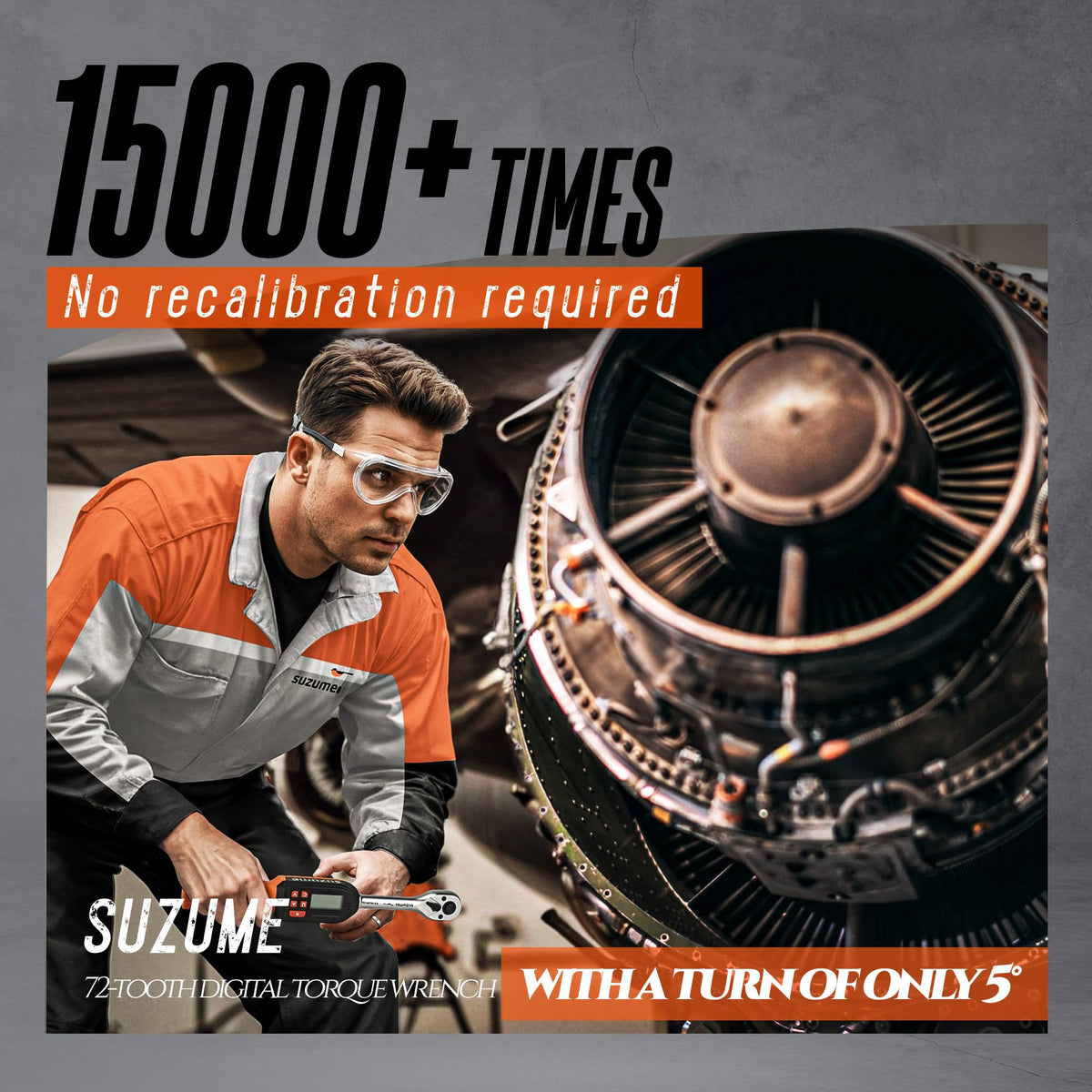 SUZUME torque wrench audible and LED cues help prevent over-tightening.