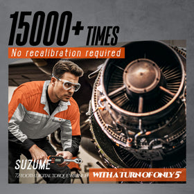 SUZUME torque wrench audible and LED cues help prevent over-tightening.