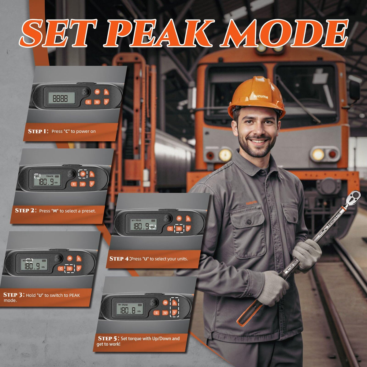 SUZUME torque wrench four unit measurements for versatile tasks