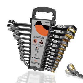 SUZUME flex head wrench set front view for tight spaces