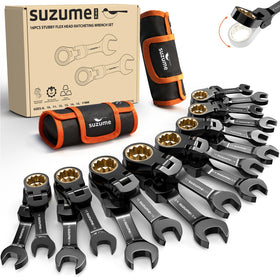 SUZUME Stubby Wrench with 180 flex head reaching tight engine bays