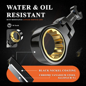 SUZUME Stubby Wrench black nickel finish resists rust in greasy workshops