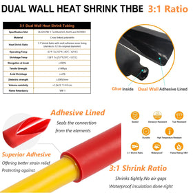 SVAAR color-coded heat shrink helps differentiate polarity during installation